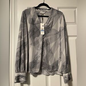 Calvin Klein Striped Pattern Blouse size Xl
